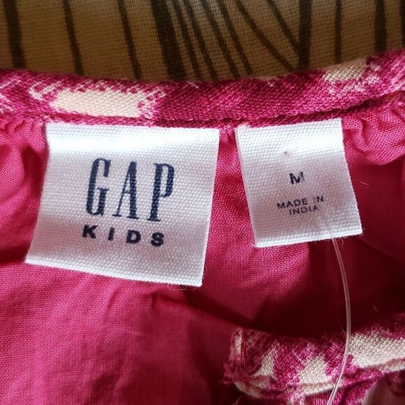 GAP KIDS Girls Tiered Split Neck Dress Acai Berry Pink medium/8 - Picture 6 of 9